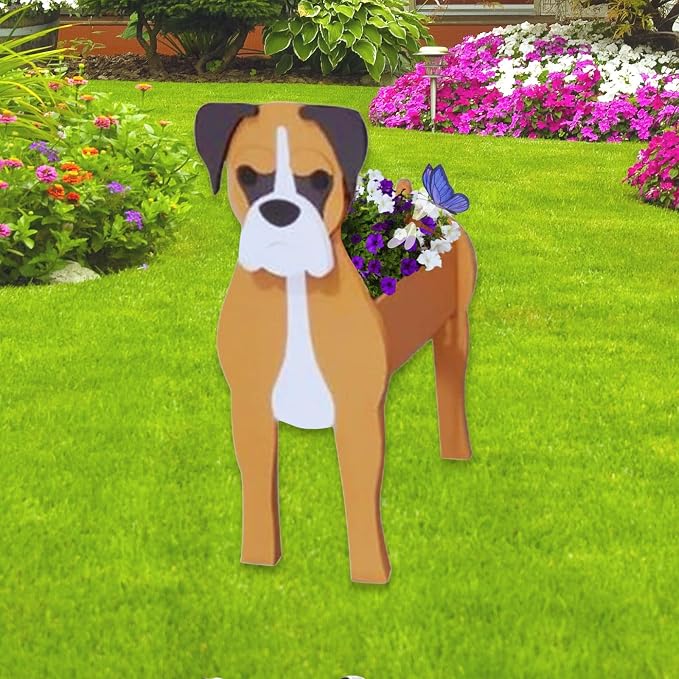 Boxer Dog Planter Pots, Animal Shaped Flower Pot