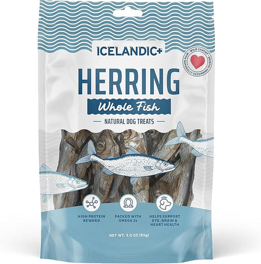 Icelandic+ Whole Fish Herring Dog Treats - Wild-Caught, 3oz