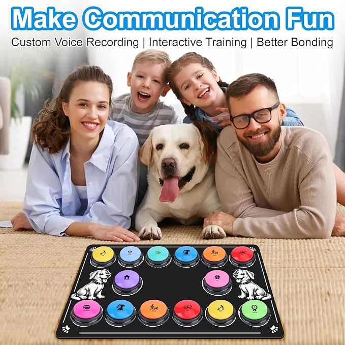 Dog Buttons for Communication, 14 Pack, 10 Color