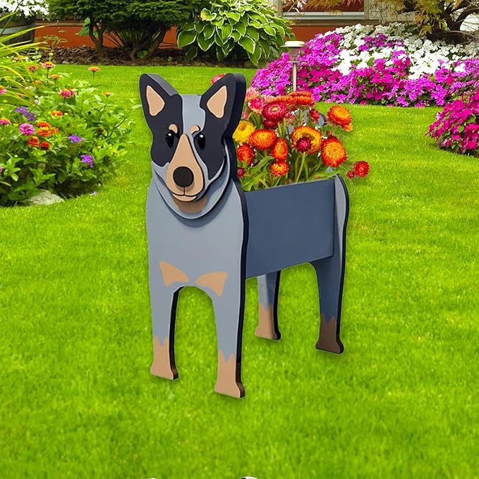 Australian Cattle Dog Planter Pots, Animal Shaped Flower Pot