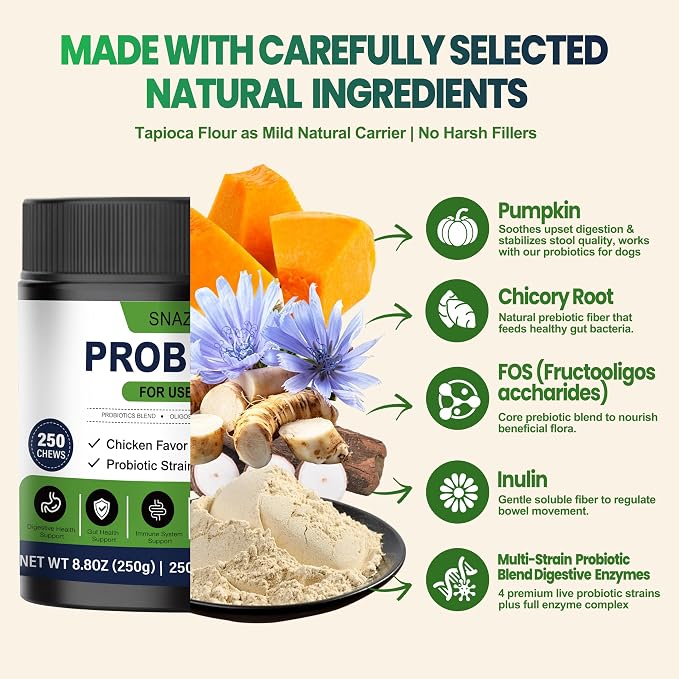 Probiotics for Dogs, Dog Probiotics Chews for Digestive Health &Gut Health