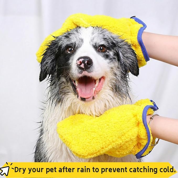 Microfiber Pet Drying Glove, 2-Pack, Blue