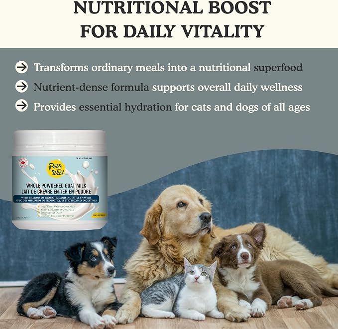 Pets Gone Wild Goat Milk Powder for Dogs & Cats Dog Food Topper | 250g