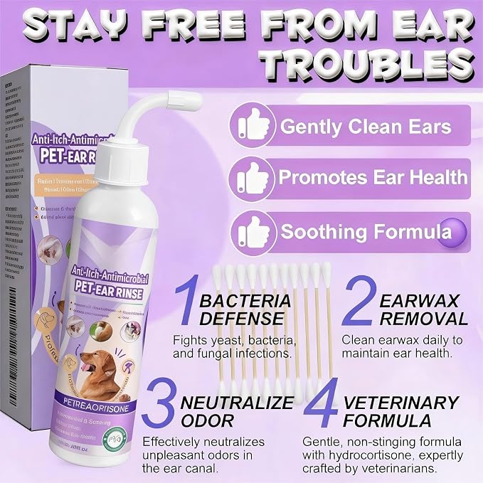 Dog Ear Cleaner Solution, Vet-Recommended, 4 fl oz