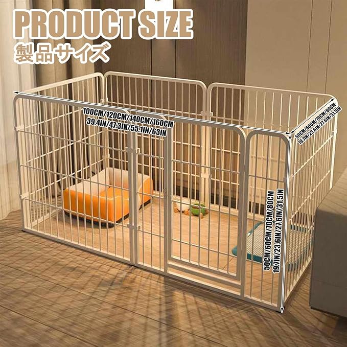 Portable Dog Playpen with Door ， Heavy Duty Enclosure for Indoor/Outdoor Use - Ideal for Puppies, Cats, Rabbits, and Small Animals