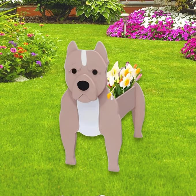 Bulldog Dog Planter Pots, Animal Shaped Flower Pot