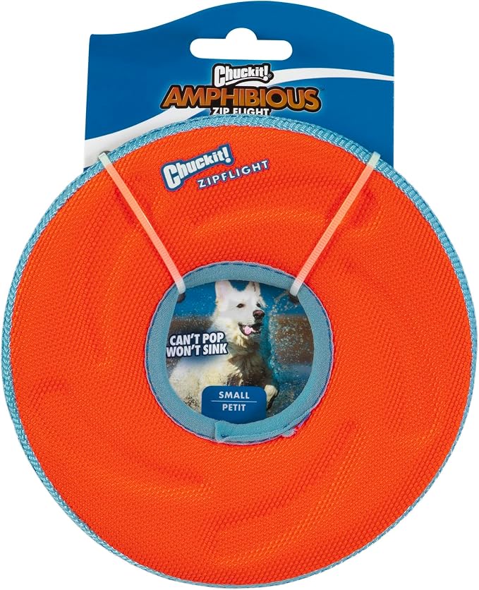 Chuckit! Zipflight Flying Disc Dog Toy, Small (6"), Green and light Blue