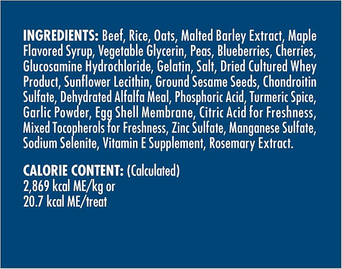 Zuke’s Hip Action, Hip And Joint Support Treats, Soft And Chewy Natural Beef Dog Treats, Beef Recipe - 6.0 OZ Bag