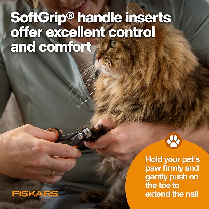 Fiskars Small Pet Nail Clippers, 4.25in, Orange/Black
