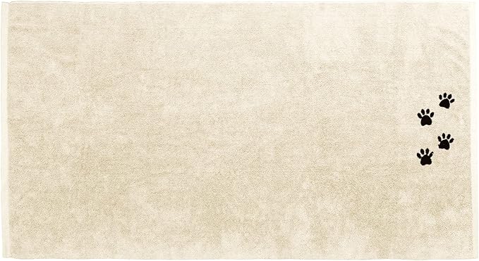 DAN RIVER Dog Towel - Pack of 1, 100% Cotton, 20x40, Ultra Soft 450 GSM, Super Absorbent & Quick Drying Towel for Dogs, Cats, and Other Pets, Shortbread.