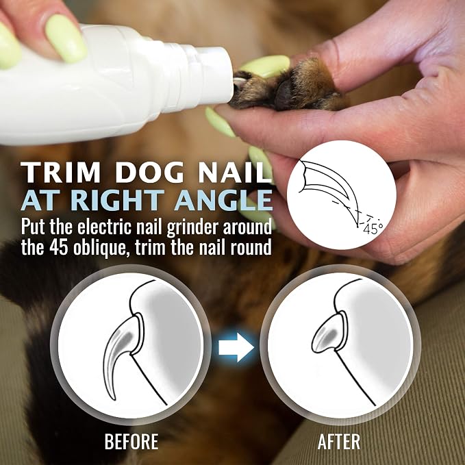 REXIPETS Cat and Dog Nail Grinder, Quiet 2-Speed Motor