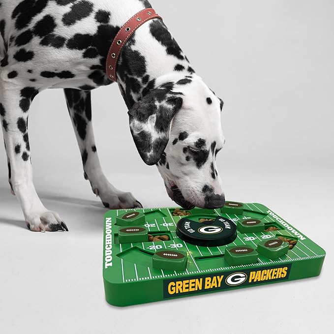 Pets First NFL Green Bay Packers Large Puzzle Toy, New Size, Interactive Dog Treat & Slow Feeding Toy