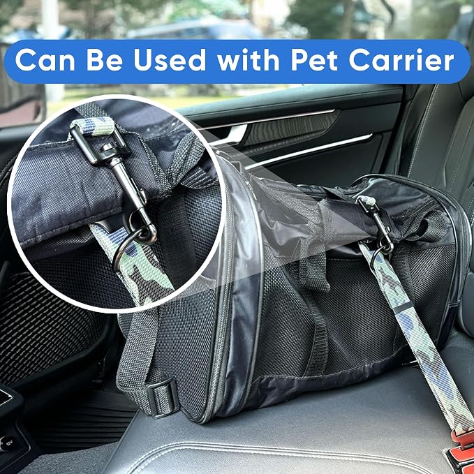 Pawtitas Dog Seat Belt | Pet Safety Seat Belt with Adjustable Strap for Small to Large Dogs | Exceeds Dog Safety Standards | Keep Your Dog Secure in The Car - Black Car Seat Belt for Dogs