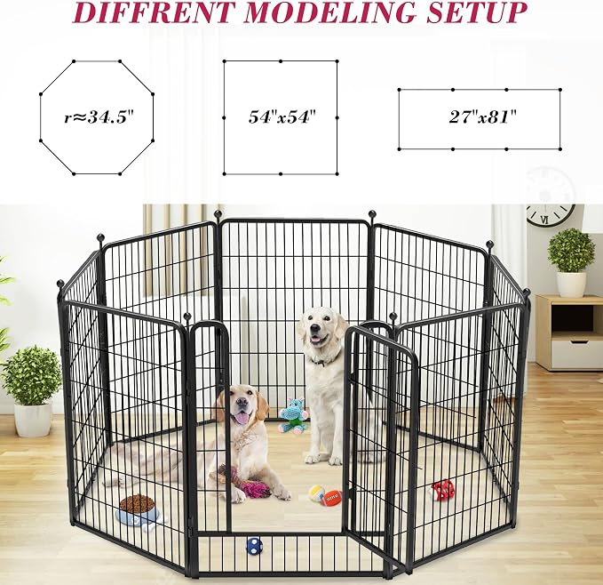 Heavy Duty Dog Playpen with Door, 40in 8 Panels