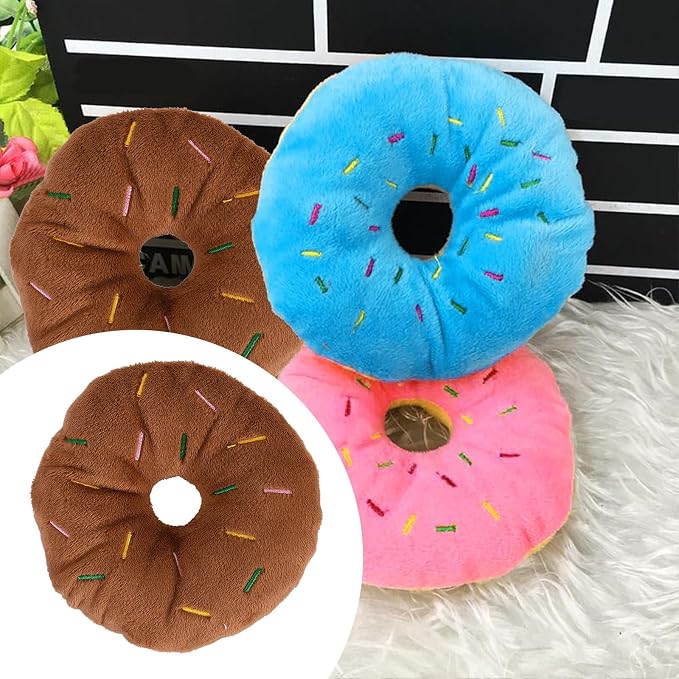 Aggressive Chew Toys for Large Dogs, Indestructible Durable Fabric Cute Dog Toy for Aggressive Chewers,Donut Heavy Duty Squeaky Interactive Dog Toys for Anxiety Relief Playing Teething Puppy Home