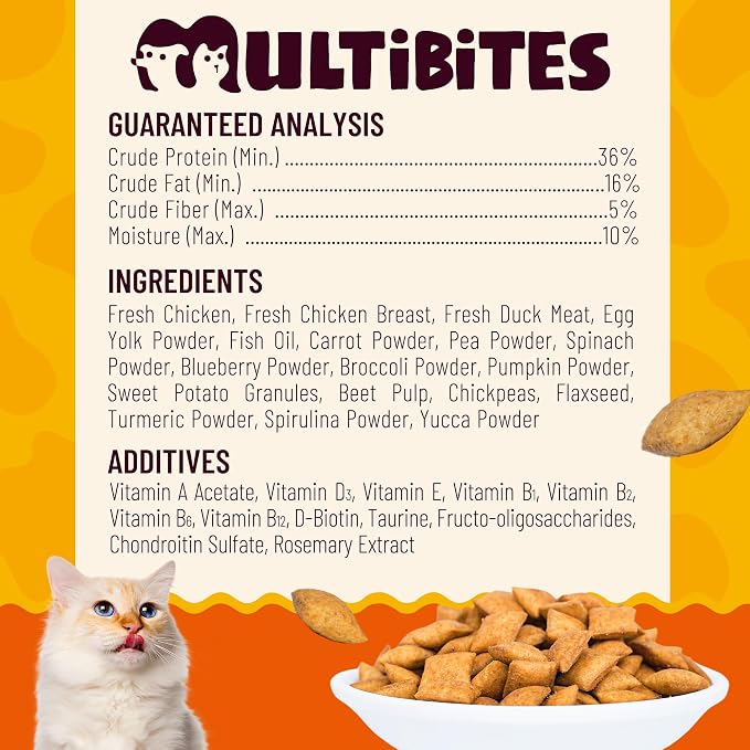 Cat Vitamins Treats with Taurine & Omega-3 13.05oz Chicken Taste | 7-in-1 Multivitamins & Taurine Supplement for Cats & Dogs - Heart, Vision & Immune Support - Digestive, Skin & Coat Health