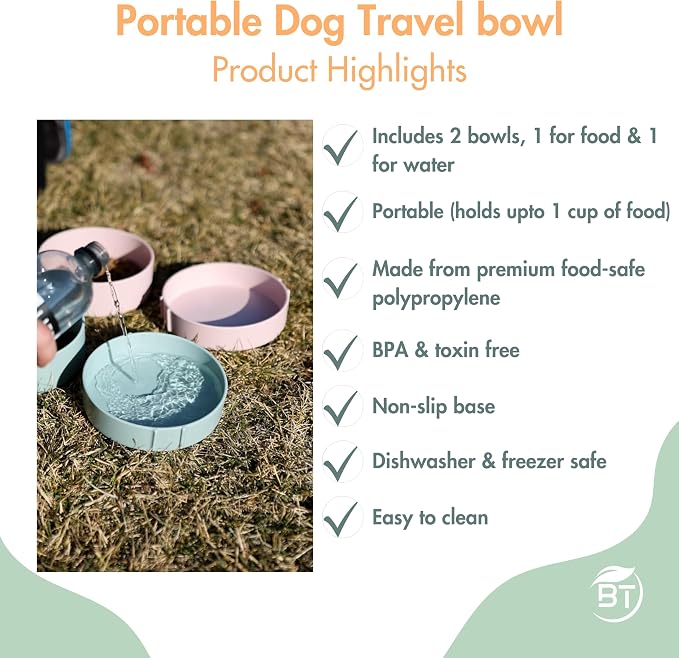 Barkin' Trails Travel Dog Bowl Set, Portable Outdoor Water
