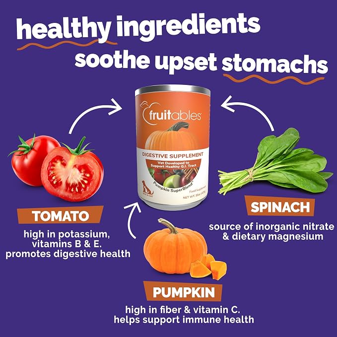 Fruitables Pumpkin Digestive Supplement, Fiber Supplement for Dogs, 15oz