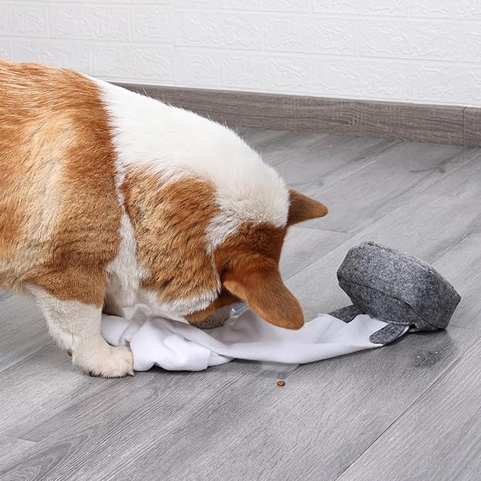 HDKUW 2PCS Dog Puzzle Toy, Dog Tissue Box Plush Toy, Interactive & Enriching Snuffle Game for Small Medium Dogs, Durable Hide and Seek Slowly Feeder Toy, Treat Dispensing & Nose Work Fun Brown Orange