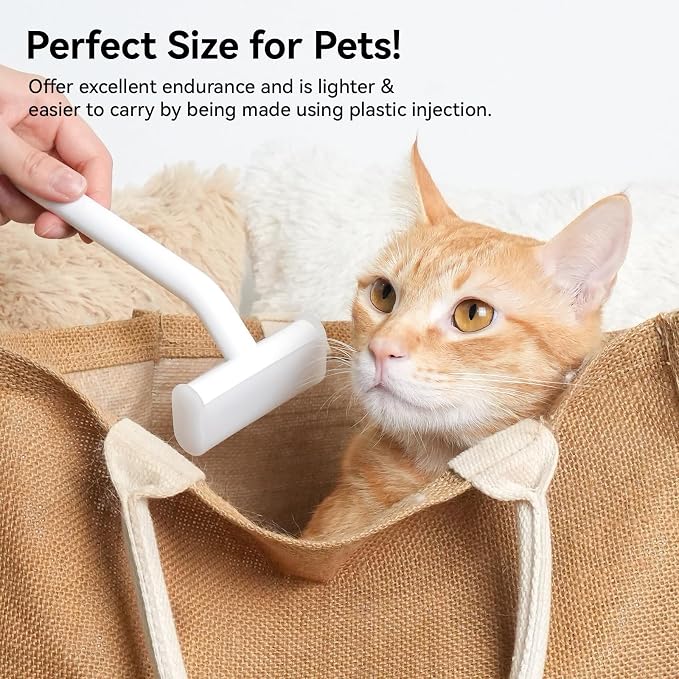 aumuca Pet Deshedding Tools for Short Haired Cats & Dogs, White
