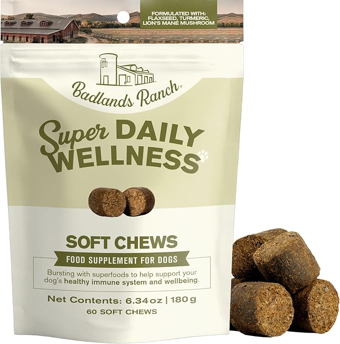 Badlands Ranch Super Daily Wellness Soft Chews for Dogs, 60 Chews