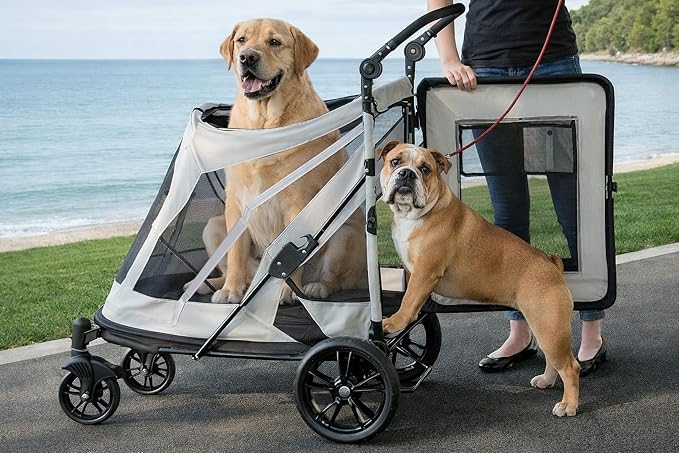 Pet Gear No-Zip Expedition Pet Stroller - Light Graphite, Dual Entry