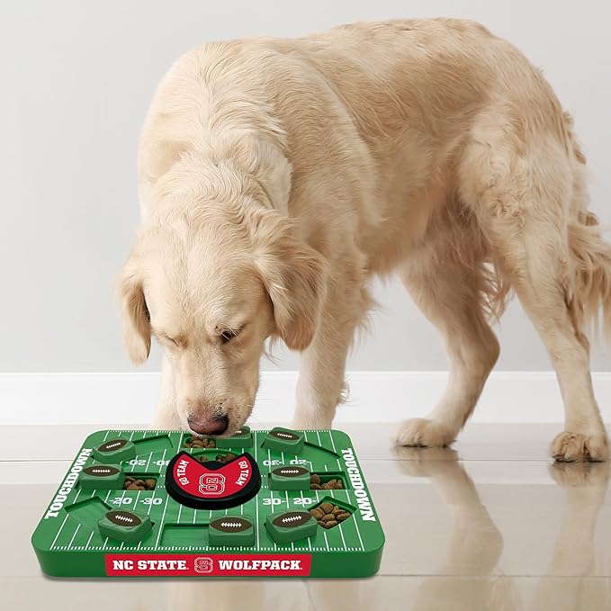 Pets First NCAA NORTH CAROLINA STATE WOLFPACK LARGE PUZZLE TOY, Dog Puzzle Treat Toy, New Large Size, Interactive Dog Treat Toy, Dog Slow Feeding Toy