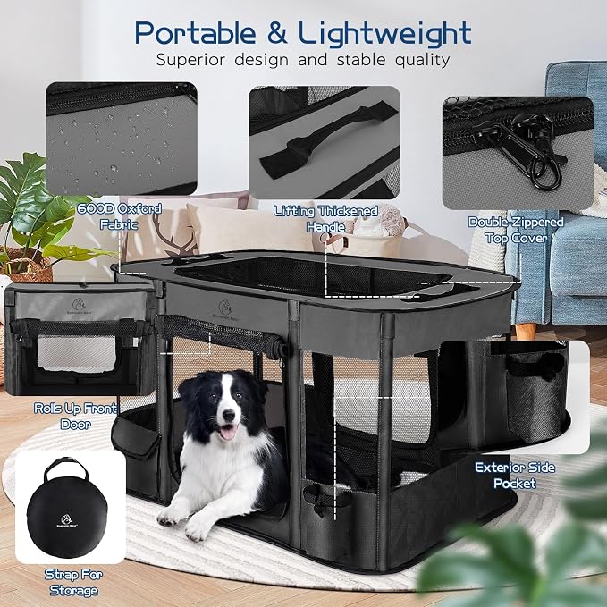Dog & Pet Playpen, Foldable, Water-Resistant Shade Cover, Medium