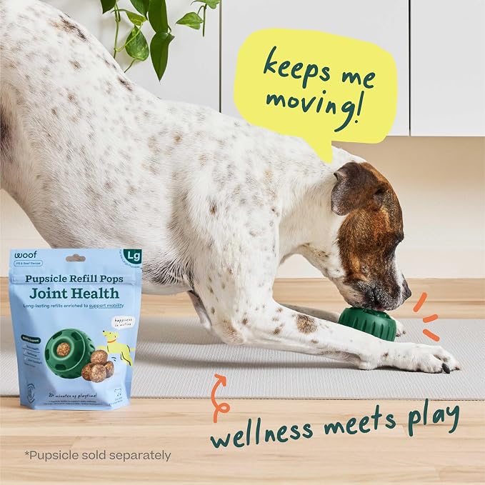 WOOF Hip & Joint Pupsicle Refill Pops - Dog Joint Supplement for The Pupsicle Toy to Support Joint Health, Recovery, and Mobility - Extra Large Pops - 2 Pack