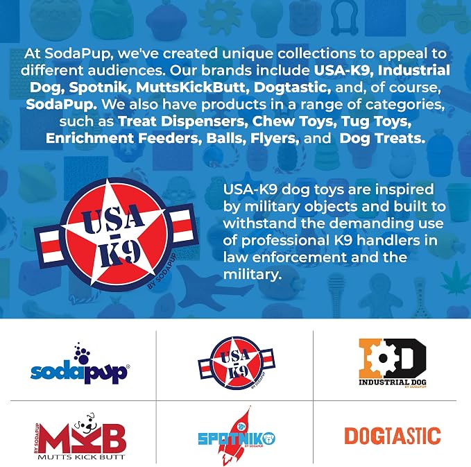 SodaPup USA-K9 Firecracker Dog Tug Toy & Floating Training Dummy