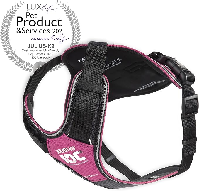 IDC Longwalk Y-Harness, Pink-Gray, Size: 2XS