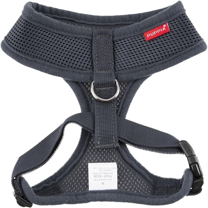Authentic Puppia Soft Harness, Grey, X-Large