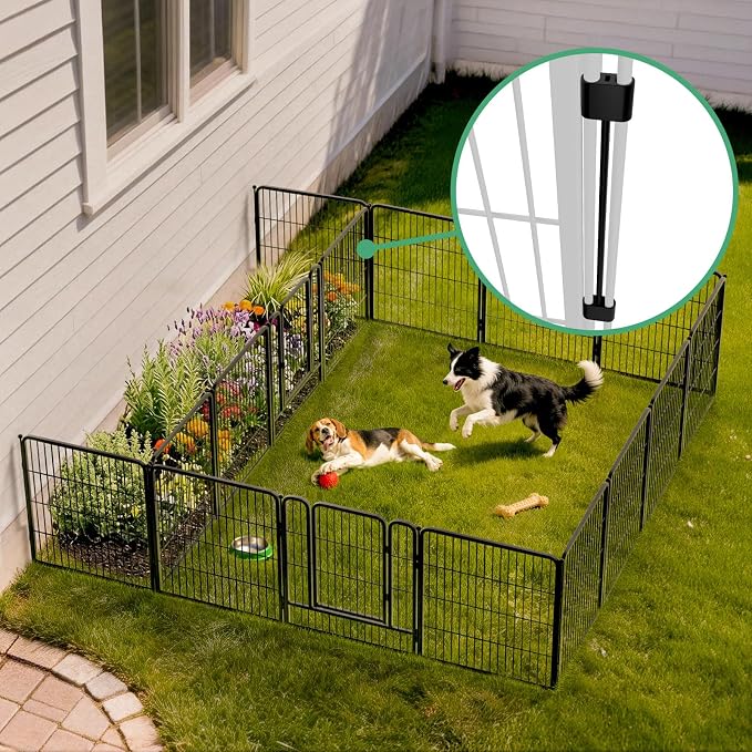FXW Rollick Unleashed Dog Playpen, 32in, 16 Panels with Connectors, 2-Pack, Small/Medium, Black
