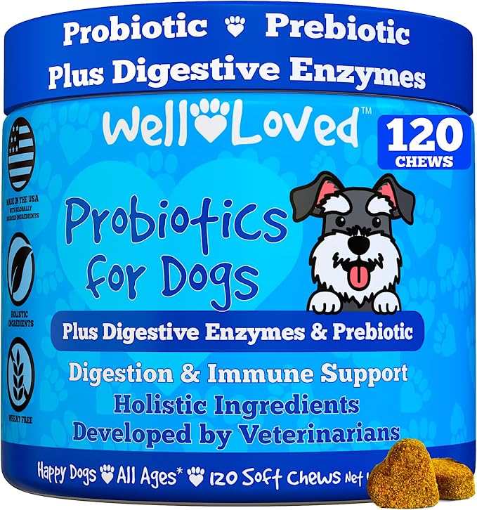Well Loved Probiotics for Dogs, Dog Probiotics, Made in USA, Vet Developed