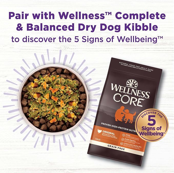 Wellness Bowl Boosters, Dog Food Topper for Small, Medium, & Large Breeds, Grain Free, Natural, Freeze Dried, Joint Health Chicken, 4 Ounce Bag (Pack of 2)