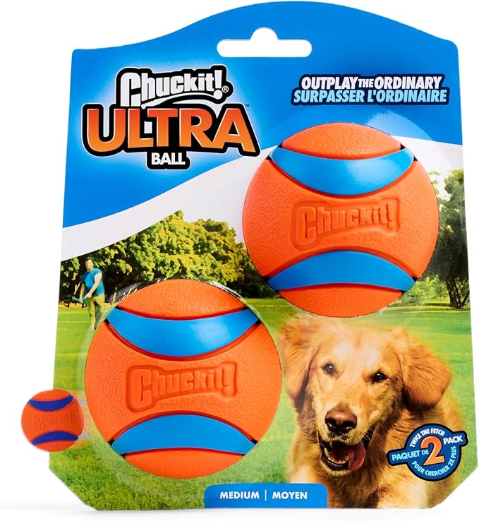 Chuckit! Ultra Ball Dog Toy, Medium, 2.5in, 2-Count, Pack of 6