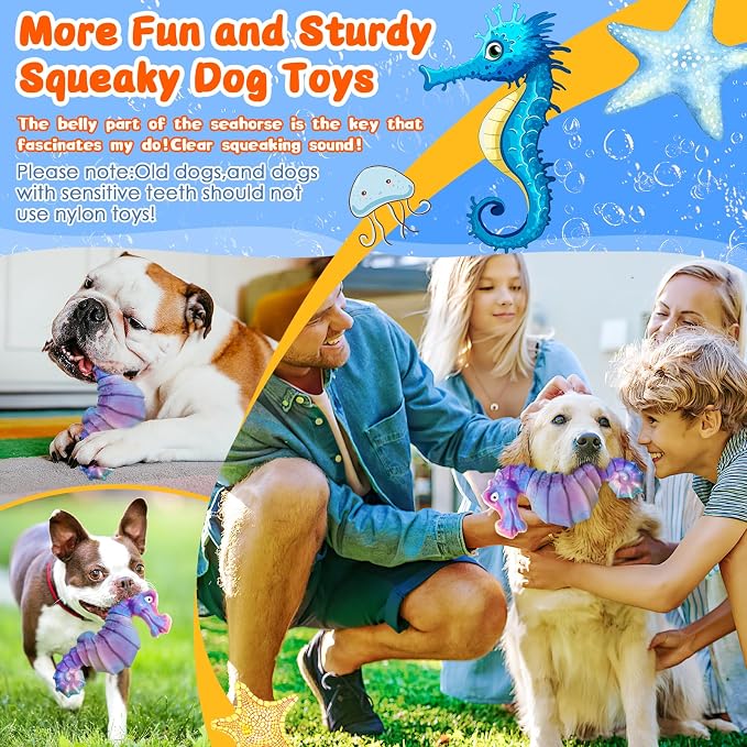 Jeefome Squeaky Dog Chew Toys for Aggressive Chewers | Tough Indestructible Toys for Large & Medium & Small Breeds-Interactive Toys for Boredom & Anxiety Relief