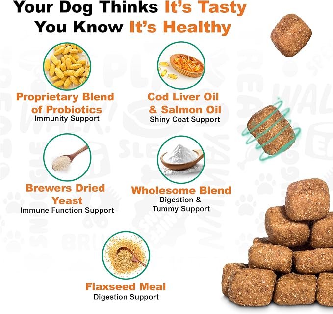 Doggie Dailies Probiotic Soft Chews for Dogs, Pumpkin, 225 Count