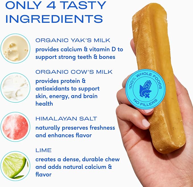 Native Pet Sockeye Salmon Oil for Dogs and Cats (8 Oz.) & Yak Chews (3 Medium Chews) - All Natural Dental Sticks Made with Yak Cheese & Pure Omega-3 Fish Oil Promotes Healthy Skin & Shiny Coat