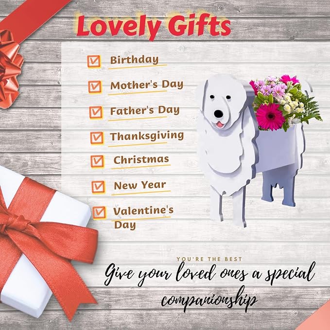 Great Pyrenees Dog Planter Pots, Animal Shaped Flower Pot