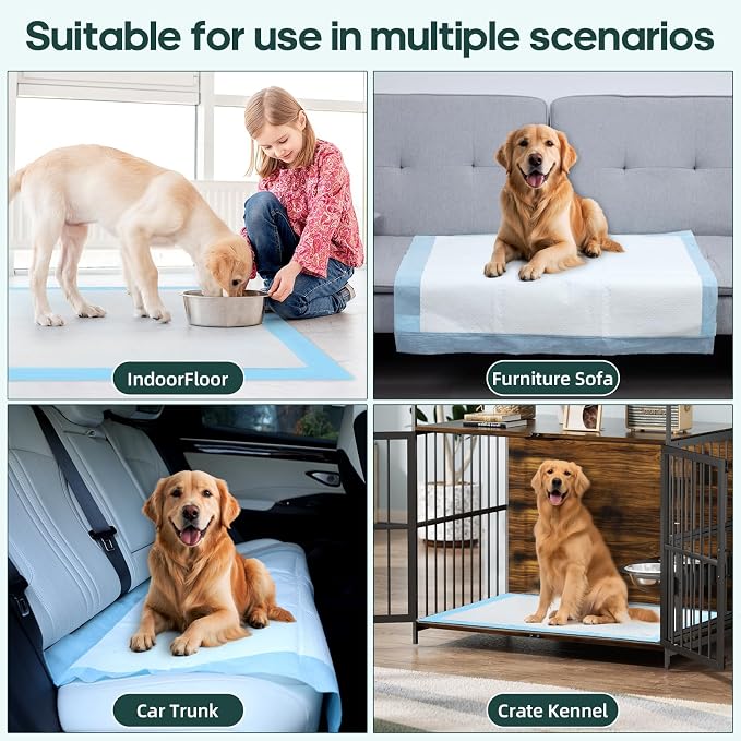Puppy Pads Extra Large 35x31 Inch 6 Layer Quick Absorb Leakproof for Incontinence 30 Count for Dogs Cats Puppies with Corner Stickers