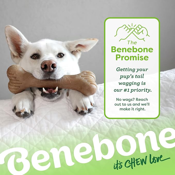 Benebone Bone Dog Chew Toy for Aggressive Chewers, Real Bacon, Giant | Durable, Super Chewer, Made in USA, Dog Bones, Long-Lasting, A Size for Every Dog, Keeps Them Busy