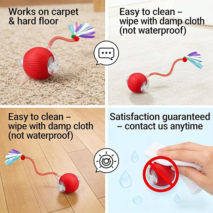 Interactive Cat Toy Ball, Smart Moving Pet Toy for Cats & Dogs | cat toys for indoor cats | speedy tail 2.0 cat toy|cat teaser toy|interactive motion activated cat toys| stimulating cat toys
