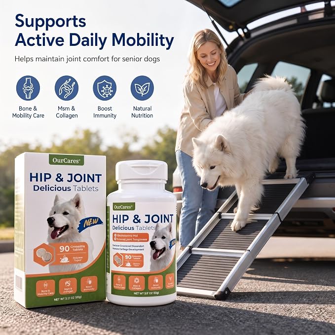 Glucosamine Hip & Joint Supplement for Dogs, Chewable Tabs, 90 Ct