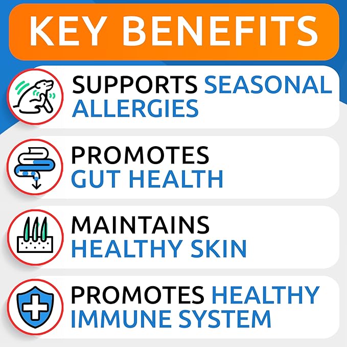 Allergy Relief + Probiotics & Digestive Enzymes for Dogs - Anti-Itch Skin & Coat Supplement - Omega 3 Fish Oil - Gut Health - Pet Diarrhea Gas Treatment, Upset Stomach Relief Pills, Digestion Health