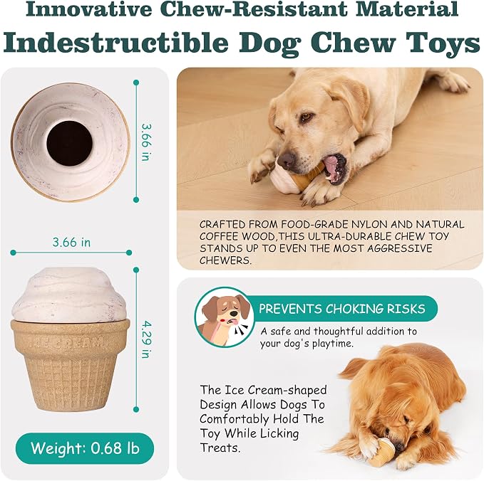 Multi-Functional Interactive Dog Toys for Aggressive Chewers, Indestructible Dog Toys for Medium/Large Breeds,Frozen Dog Treat Dispenser to Keep Them Busy,Reduces Anxiety(Pack of 2)