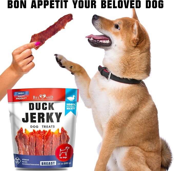 Duck Jerky Dog Treats - Human Grade, 1.5lb