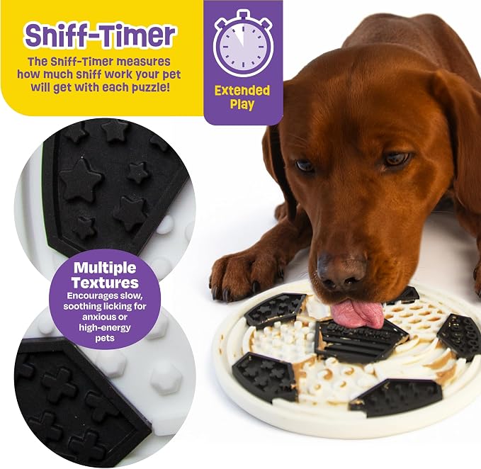 Brightkins Soccer Ball Lick Mat - Mental Stimulation for Dogs, Feeding Treat Mats for Dogs and Cats, Enrichment Dog Food Mat, Puppy Training Tools, Cat Feeder Toy, Dog Toys Boredom, Slow Pet Feeder