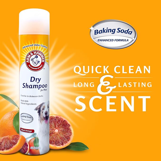 Arm & Hammer Aerosol Dry Dog Shampoo, Blood Orange, 5 Oz, 6-Pack