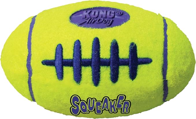 KONG - AirDog® Squeaker Football - Squeaky Bounce and Fetch Toy, Tennis Ball Material - For Medium Dogs
